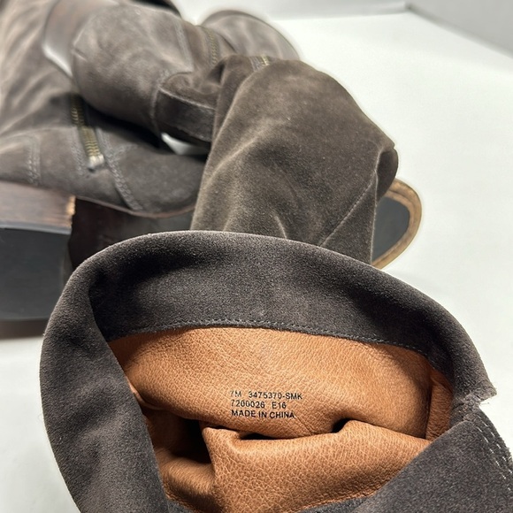 Frye Clara Boots Tall Over the Knee High Heeled Boot Shoes Suede Gray Size 7 - Picture 5 of 7